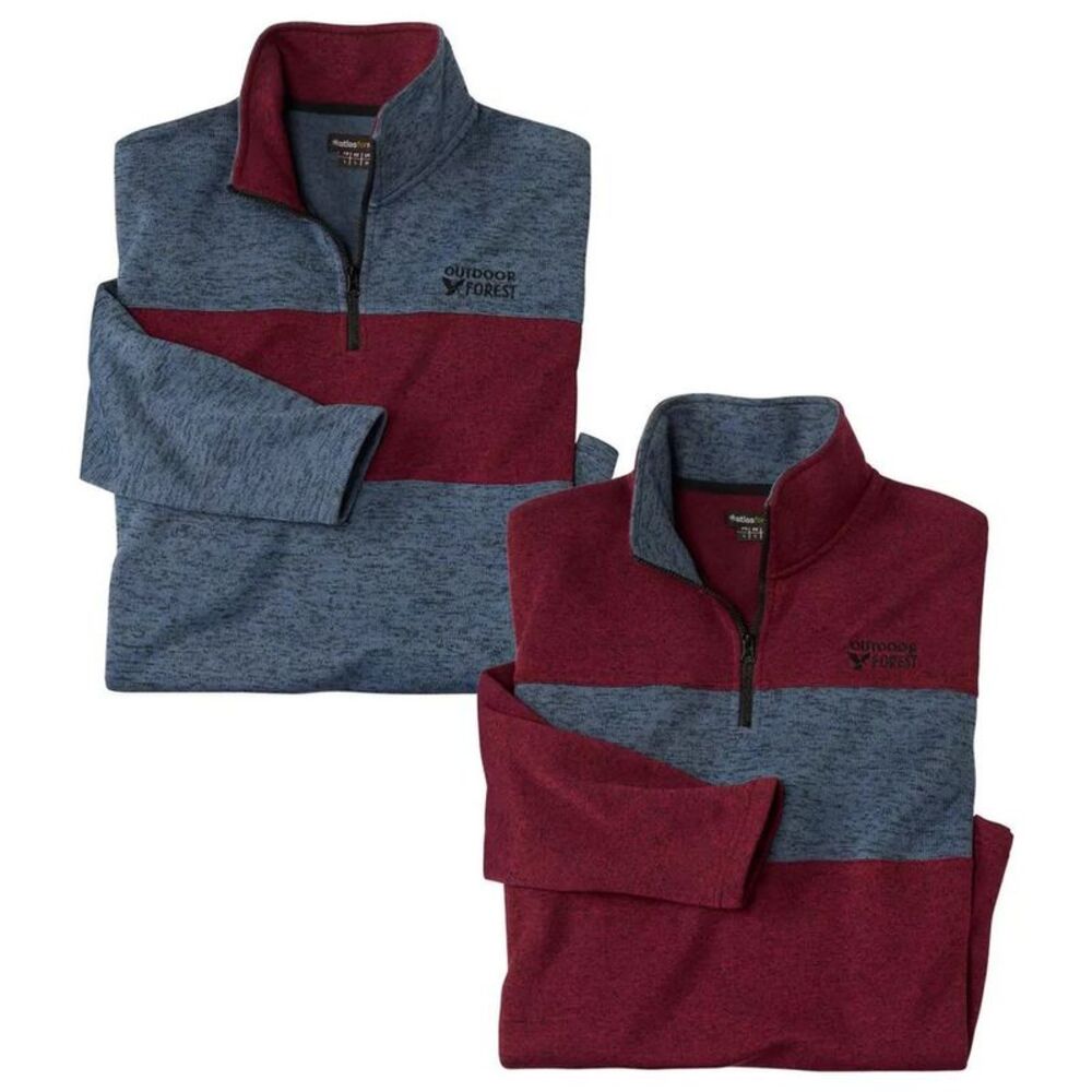 Atlas For Men Mens Mottled Fleece Sweatshirt (Pack of 2) / Blue/Purple